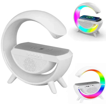 Настільна смарт-лампа нічник з бездротовою зарядкою 10W і Bluetooth колонкою (20) A-906-214-2