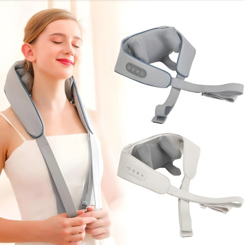 Ударний U-подібний вібромасажер , плечей та шиї Neck massager HJ-818, сірий GT-307-1