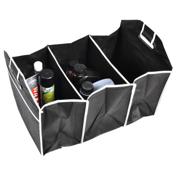 Складна сумка органайзер в багажник Car Boot Organizer Органайзер в машину 3 відділення і бічні кишені Чорний (100)  А 777-224-3