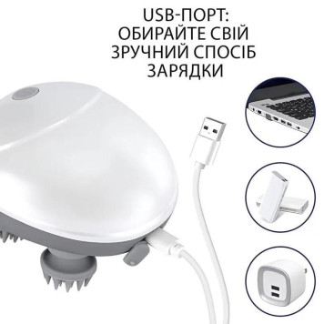 Масажер електричний Smart Scalp з акумулятором та 3D рухом (60шт)  GT-0042-3
