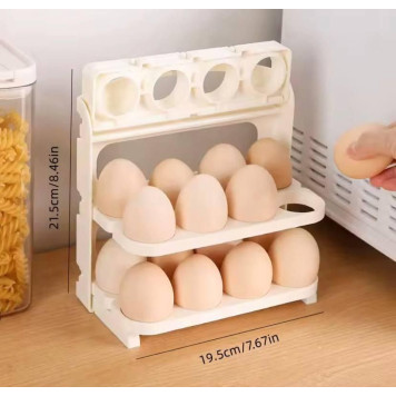 Органайзер для зберігання яєць у холодильнику Folding Egg Box на 24 яйця 3 яруси (80шт)   GT-241	-1