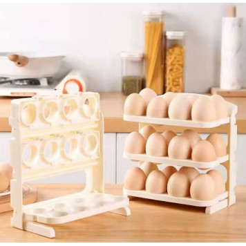 Органайзер для зберігання яєць у холодильнику Folding Egg Box на 24 яйця 3 яруси (80шт)   GT-241	-4