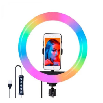 Кільцева RGB лампа LED MJ30 30cm із тримачем телефону (30шт) GT-145-1
