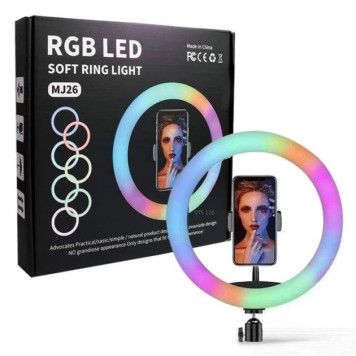 Кільцева світлодіодна лампа RGB для професійної зйомки RL-26см,  (40шт)      GT-146