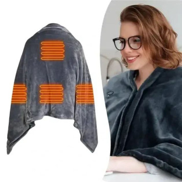 Електроплед-накидка з підігрівом від USB Heated Shawl або Wearable Electric Blanket-2