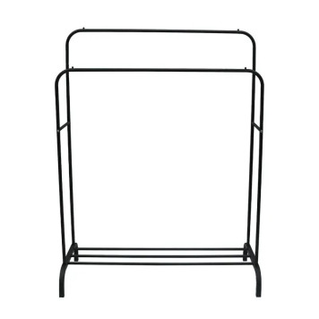 Подвійна стійка вішалка для одягу Double floor Hanger з полицею для взуття (6)-2